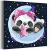  Панда девочка на луне / Животные 100х100 см Раскраска картина по номерам для детей на холсте с неоновой краской AAAA-V0078-100x
