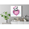 Пример в интерьере Панда на воздушном шарике с любовью / Животные 80х80 см Раскраска картина по номерам для детей на холсте с н