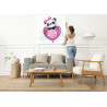 Панда на воздушном шарике с любовью / Животные 100х100 см Раскраска картина по номерам для детей на холсте с неоновой краской