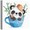  Панда в чашке / Животные 80х80 см Раскраска картина по номерам для детей на холсте AAAA-V0080-80x80
