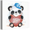  Панда с сердцем / Животные 100х100 см Раскраска картина по номерам для детей на холсте AAAA-V0082-100x100