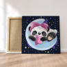 Пример в интерьере Панда девочка на луне / Животные Раскраска картина по номерам для детей на холсте с неоновой краской AAAA-V0