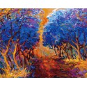 Осенний лес Раскраска ( картина ) по номерам на холсте Белоснежка