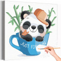  Панда в чашке / Животные Раскраска картина по номерам для детей на холсте AAAA-V0080