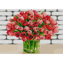 Красные тюльпаны Канва с рисунком для вышивки бисером Конек