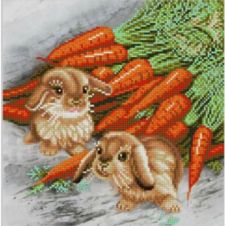  Морковка на двоих Канва с рисунком для вышивки бисером Конек 1429
