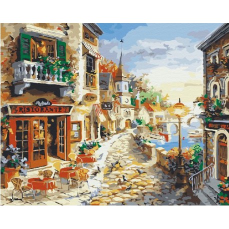 Ресторан Раскраска (картина) по номерам акриловыми красками на холсте Menglei