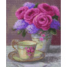  Чашка чая и цветы Алмазная вышивка мозаика Арт Фея UВ144