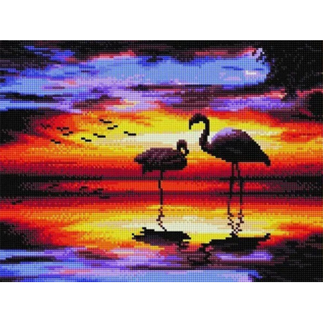  Фламинго на закате Алмазная вышивка мозаика Арт Фея UВ171