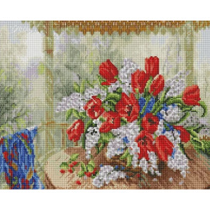  Тюльпаны и белая сирень Алмазная вышивка мозаика Арт Фея UA468