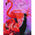 Под крылом фламинго Алмазная вышивка мозаика АртФея