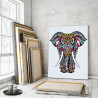 Пример в интерьере Индийский слон / Животные 80х100 см Раскраска картина по номерам на холсте с неоновой краской AAAA-V0038-80x