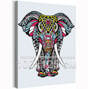  Индийский слон / Животные 100х125 см Раскраска картина по номерам на холсте с неоновой краской AAAA-V0038-100x125