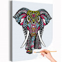  Индийский слон / Животные Раскраска картина по номерам на холсте с неоновой краской AAAA-V0038
