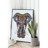Пример в интерьере Индийский слон / Животные Раскраска картина по номерам на холсте с неоновой краской AAAA-V0038