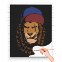 Лев в кепке со шрамом / Животные Раскраска картина по номерам на холсте