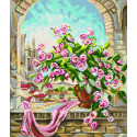 Розовый куст Ткань с рисунком для вышивания Матренин Посад