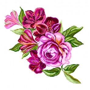  Цветочная симфония Ткань с рисунком для вышивания Матренин Посад 1893