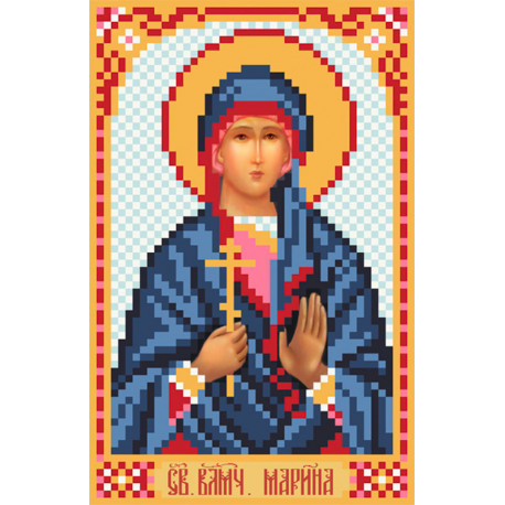  Святая Марина Ткань с рисунком для вышивки бисером Матренин Посад 3032