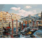 Венеция. Мост Риальто Раскраска ( картина ) по номерам акриловыми красками на холсте Белоснежка