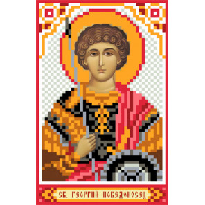  Святой Георгий Победоносец Ткань с рисунком для вышивки бисером Матренин Посад 3037