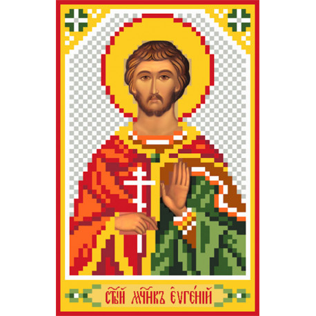  Святой Евгений Ткань с рисунком для вышивки бисером Матренин Посад 3040