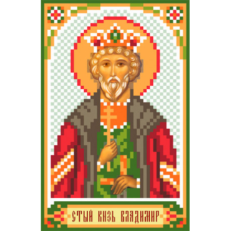  Святой Князь Владимир Ткань с рисунком для вышивки бисером Матренин Посад 3041