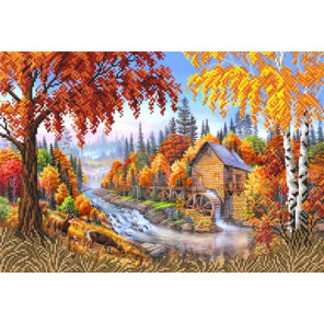  Осень Ткань с рисунком для вышивки бисером Матренин Посад 4125
