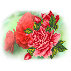  Роза Ткань с рисунком для вышивки бисером Матренин Посад 4130