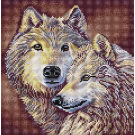  Волки Ткань с рисунком для вышивки бисером Конек 1305