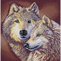 Волки Ткань с рисунком для вышивки бисером Конек