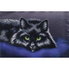  Черный кот Ткань с рисунком для вышивки бисером Магия канвы КС-014