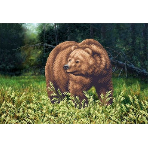  Медведь Ткань с рисунком для вышивки бисером Магия канвы КС-032