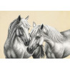  Белые лошади Ткань с рисунком для вышивки бисером Магия канвы КС-063
