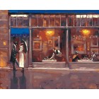 За витриной вечернего кафе (художник Брент Линч) Раскраска по номерам акриловыми красками на холсте Живопись по номерам