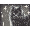  Черный кот Канва с рисунком для вышивки Конек 7803