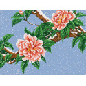  Цветы под снегом Канва с рисунком для вышивки Конек 7805