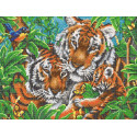 Тигры Канва с рисунком для вышивки Конек