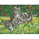  Волчья семья Канва с рисунком для вышивки Конек 7819