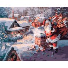Волшебный Санта Клаус Раскраска ( картина ) по номерам акриловыми красками на холсте Iteso
