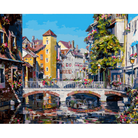  Франция. Альпийская Венеция Раскраска картина по номерам на холсте Белоснежка 461-ART