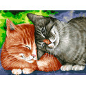  Кошачьи ласки Раскраска картина по номерам на холсте Белоснежка 520-AS