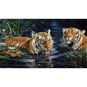  Тигры в воде Алмазная вышивка мозаика Гранни Ag2569
