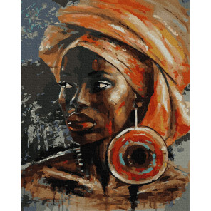  Африканская красавица Раскраска картина по номерам на холсте ZX 24079