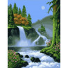  Горный водопад Раскраска картина по номерам на холсте Paintboy GX24503