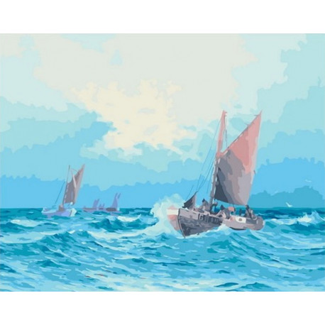  Море, корабли Раскраска картина по номерам на холсте Paintboy GX39646