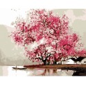Розовое дерево Раскраска (картина) по номерам на холсте Menglei