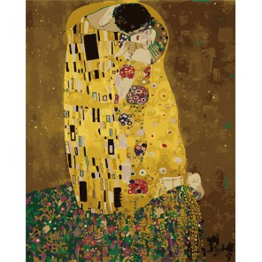 Поцелуй Густав Климт Раскраска (картина) по номерам акриловыми красками на холсте Menglei