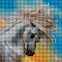 Белый конь Алмазная вышивка мозаика АртФея