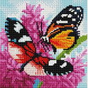 Бабочки в цветах Алмазная вышивка мозаика АртФея